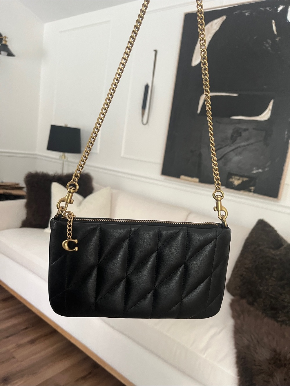 Coach Black Quilted pouch